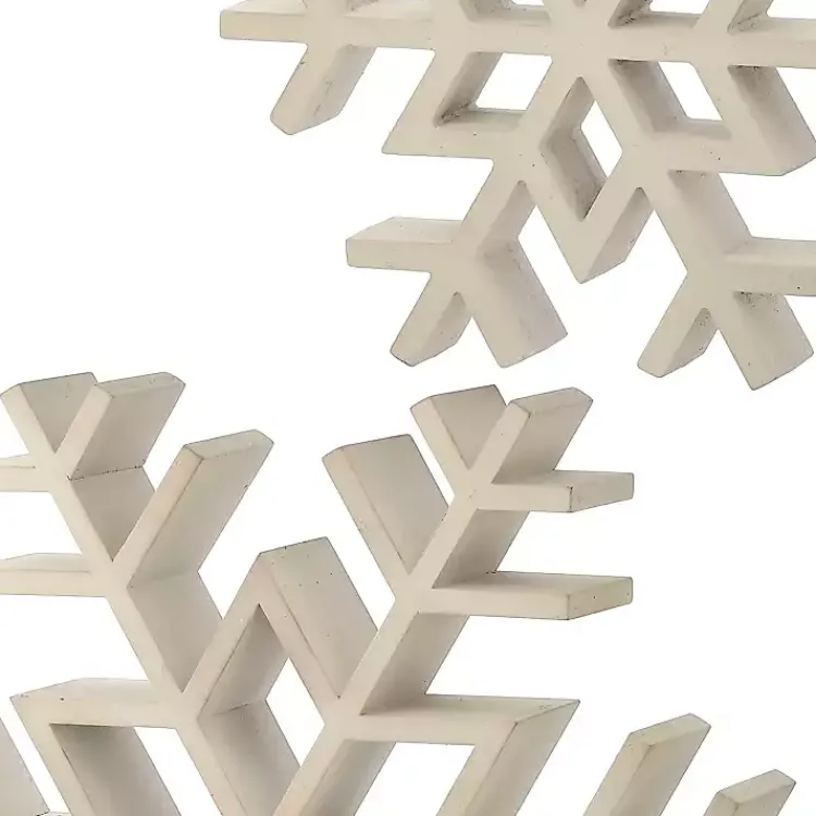 Christmas Decorations>Kirklands Home Weathered Wooden Snowflakes, Set of 2 White