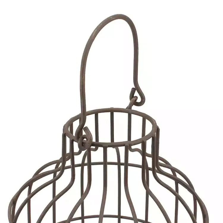 Lanterns>Kirklands Home Weathered Wood and Metal Lanterns, Set of 2 Brown