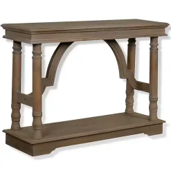 Kirklands Home Weathered Wooden Trestle Console Table Brown Discount