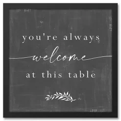 Kirklands Home Welcome at This Table Black Framed Canvas Print Clearance