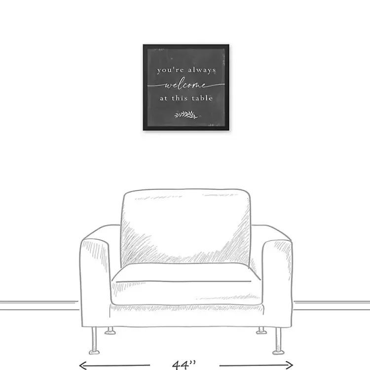 Kirklands Home Welcome at This Table Black Framed Canvas Print Clearance