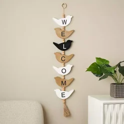 Kirklands Home Welcome Bird Shaped Wood Wall Sign Discount