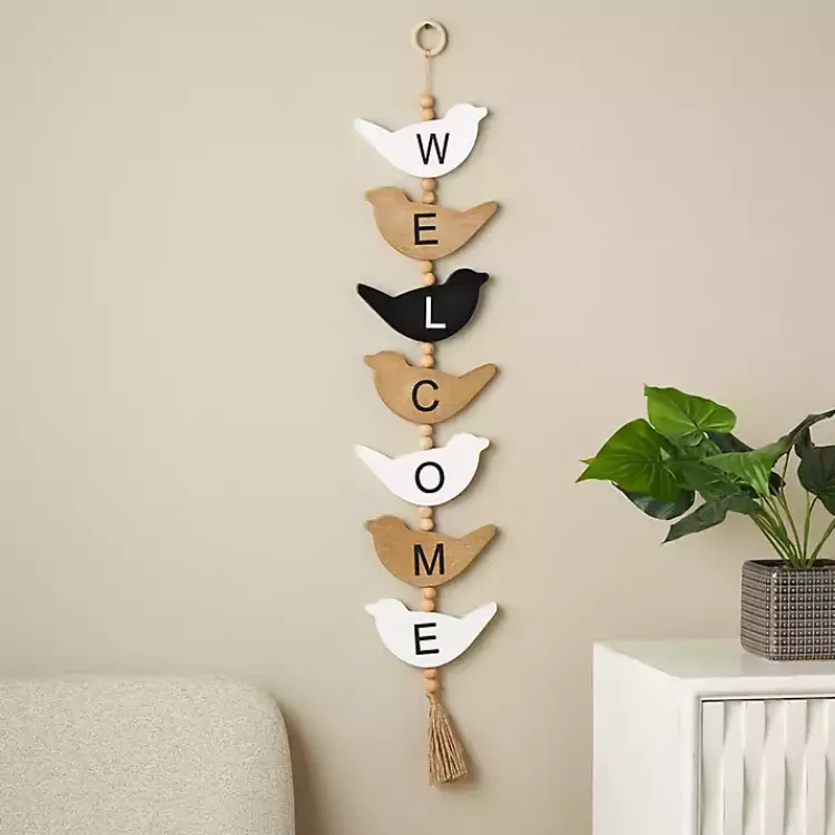 Kirklands Home Welcome Bird Shaped Wood Wall Sign Discount