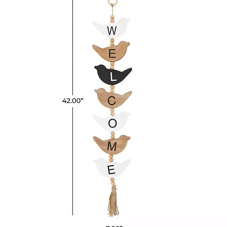 Kirklands Home Welcome Bird Shaped Wood Wall Sign Discount