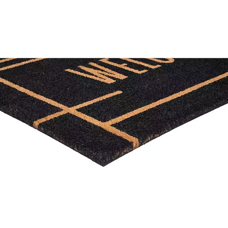 Kirklands Home Welcome Linear Doormat Black Clearance