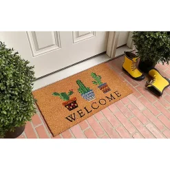 Kirklands Home Welcome Cactus Trio Doormat Clearance