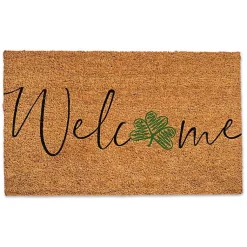 St Patricks Day Decorations>Kirklands Home Welcome Clover Doormat