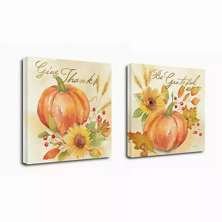 Fall>Kirklands Home Welcome Fall Canvas Art Prints, Set of 2 Orange