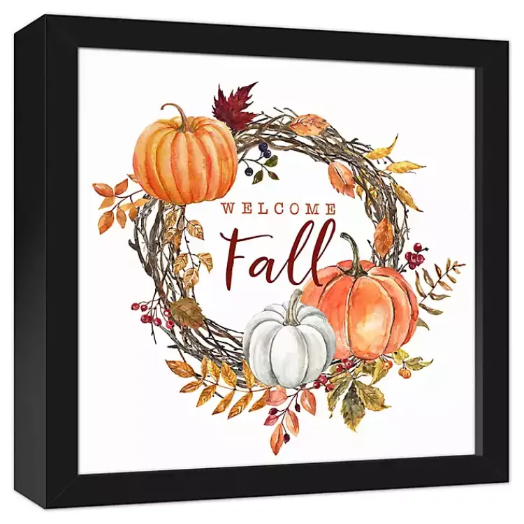 Fall>Kirklands Home Welcome Fall Wreath Framed Canvas Art Print