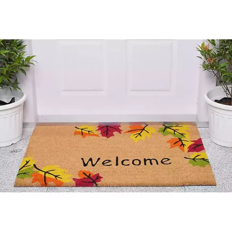 Fall>Kirklands Home Welcome Falling Leaves Doormat, 36x24 in.
