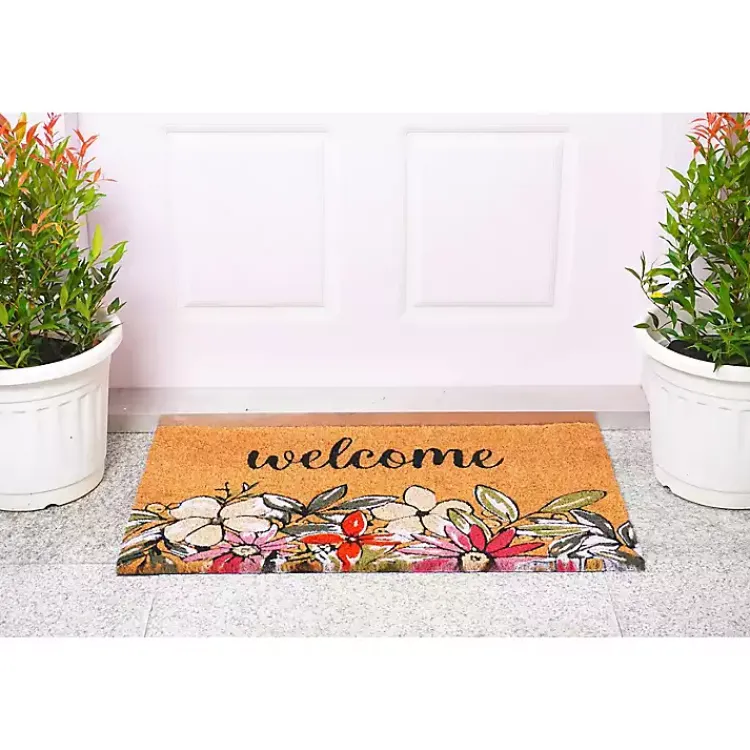 Kirklands Home Welcome Floral Doormat Multi Clearance