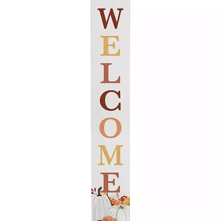 Fall>Kirklands Home Welcome Floral Pumpkins Fall Porch Board