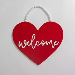 Valentines Day Decorations>Kirklands Home Welcome Heart Hanging Wall Plaque