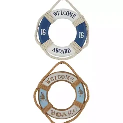 Kirklands Home Welcome Life Ring Wall Plaques, Set of 2 Clearance