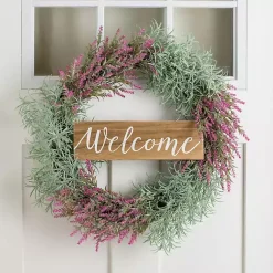 Wreaths>Kirklands Home Welcome Pink Lavender Wreath