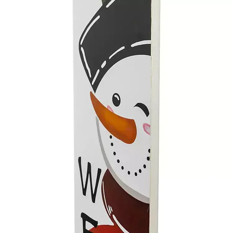 Outdoor Christmas Decorations>Kirklands Home Welcome Snowman Christmas Porch Board
