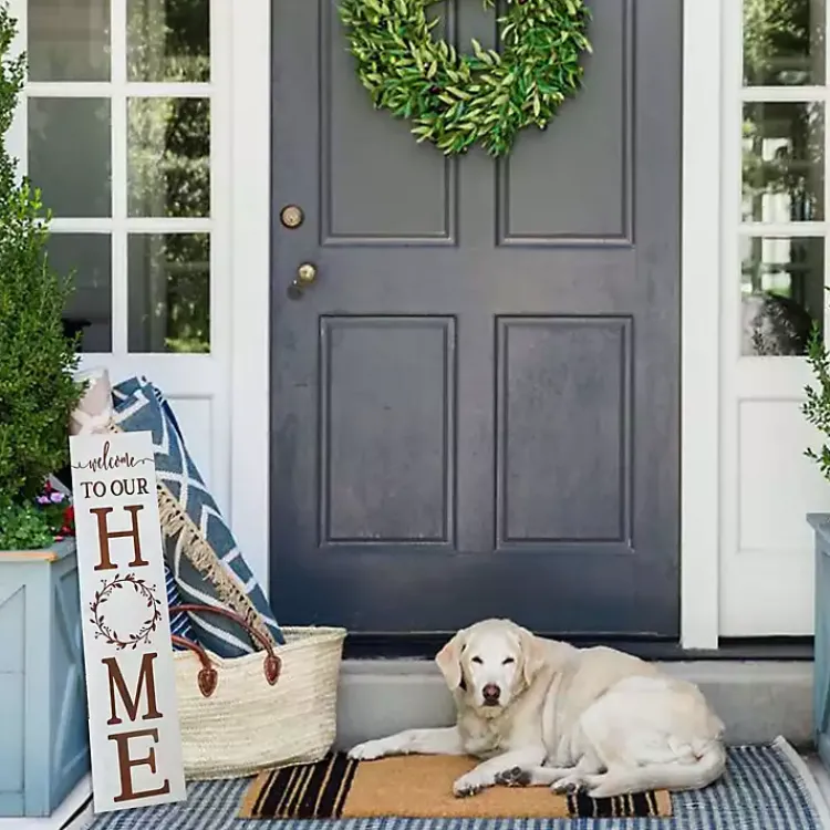 Kirklands Home Welcome to Our Home Wreath Two-Sided Porch Board Clearance