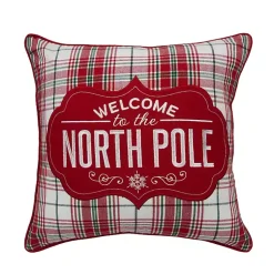 Christmas Pillows>Kirklands Home Welcome to the North Pole Plaid Pillow