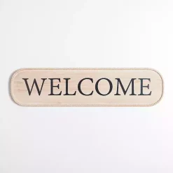 Kirklands Home Welcome Twisted Edge Wood Wall Plaque Tan Best