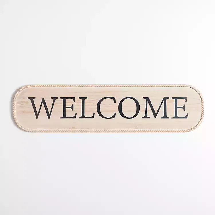 Kirklands Home Welcome Twisted Edge Wood Wall Plaque Tan Best