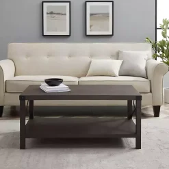 Kirklands Home Wenge Sable Gray X-Frame Coffee Table Discount