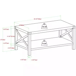 Kirklands Home Wenge Sable Gray X-Frame Coffee Table Discount