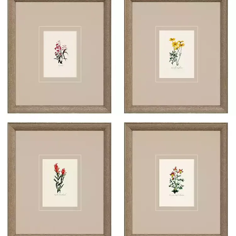 Kirklands Home Western Wildflower Framed Art Prints, Set of Clearance