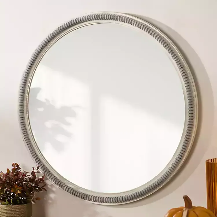 Kirklands Home Wexford Ribbed Round Wall Mirror Best