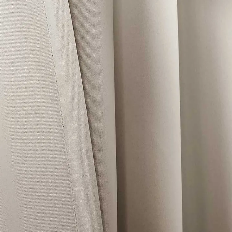 Kirklands Home Wheat Back Tab Blackout Curtain Panel Set, 84 in. Tan Clearance