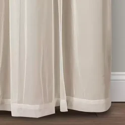 Kirklands Home Wheat Curtain Panel Set with Overlay, 108 in. Ivory Best