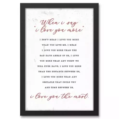 Valentines Day Decorations>Kirklands Home When I Say I Love You Framed Canvas Art Print