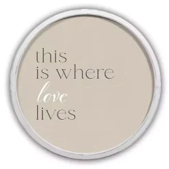 Kirklands Home Where Love Lives Round Framed Plaque White Sale