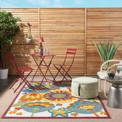 Kirklands Home Whimsical Flowers Outdoor Area Rug, 6x9 Multi Best