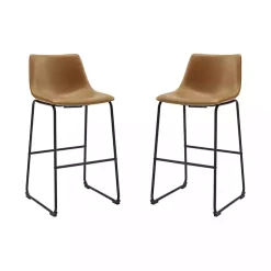 Kirklands Home Whiskey Faux Leather Bar Stools, Set of 2 Brown Outlet