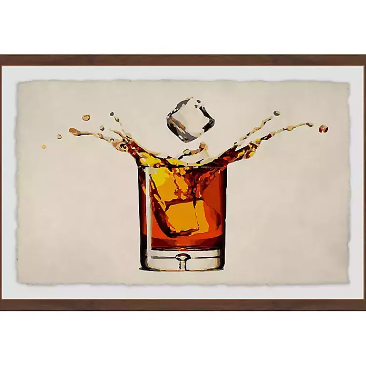 Kirklands Home Whiskey Splash Framed Wall Art Outlet