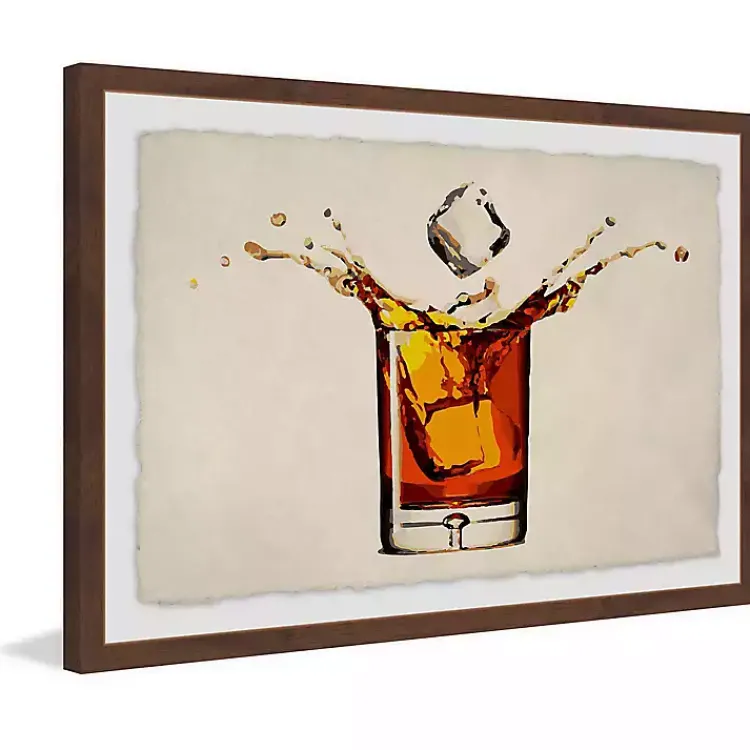 Kirklands Home Whiskey Splash Framed Wall Art Outlet