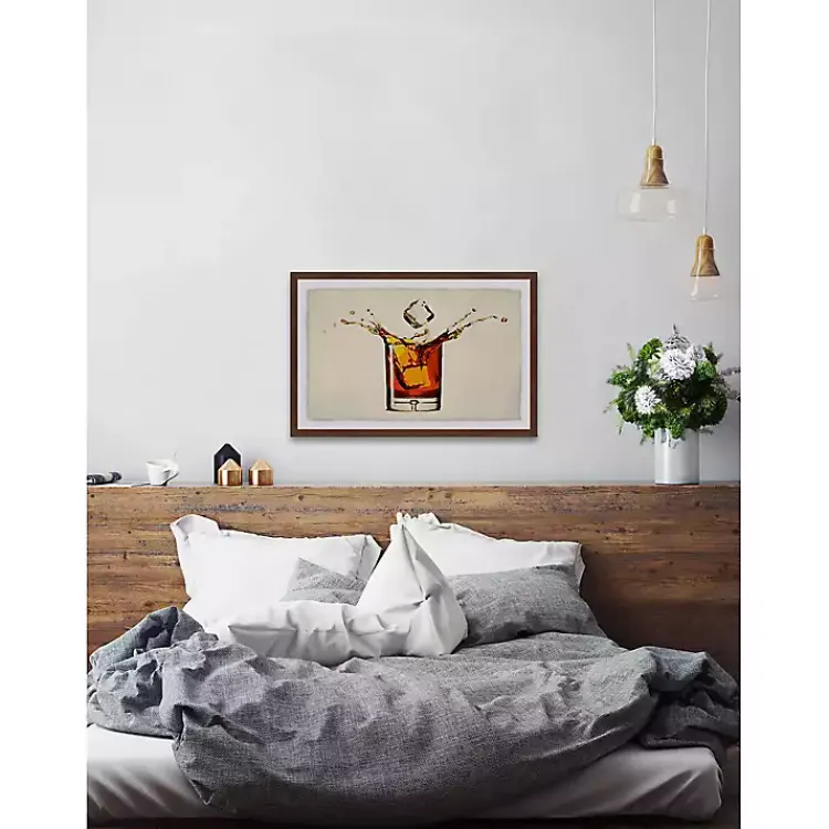 Kirklands Home Whiskey Splash Framed Wall Art Outlet