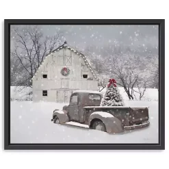 Christmas Art & Wall Decor>Kirklands Home Whisper of Christmas Framed Canvas Art Print White
