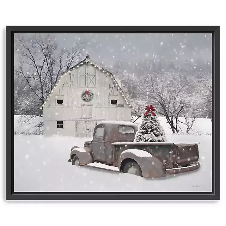 Christmas Art & Wall Decor>Kirklands Home Whisper of Christmas Framed Canvas Art Print White