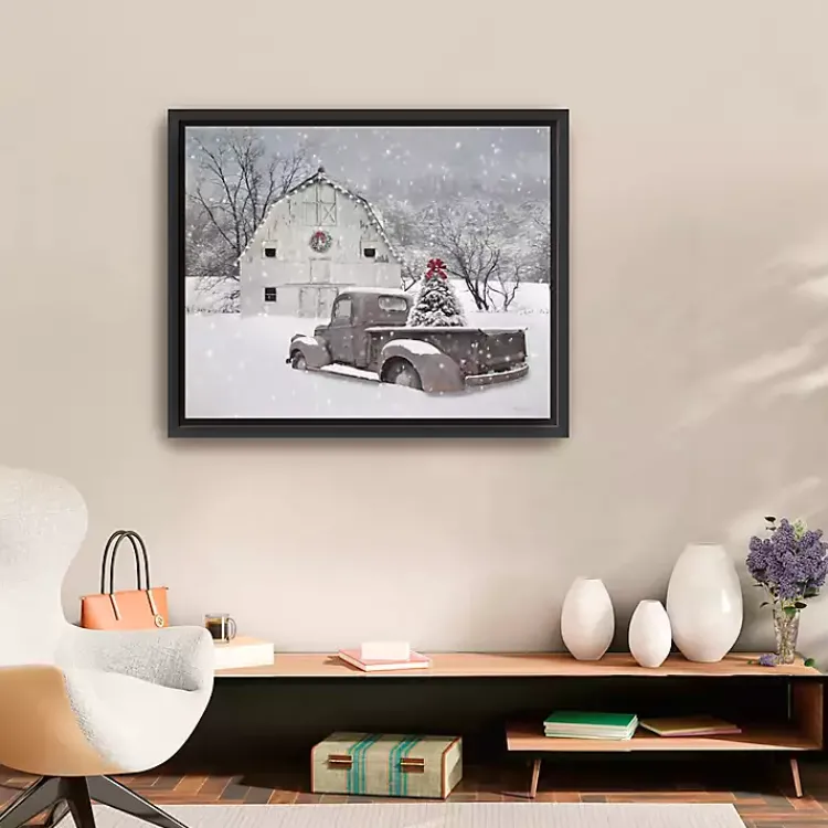 Christmas Art & Wall Decor>Kirklands Home Whisper of Christmas Framed Canvas Art Print White