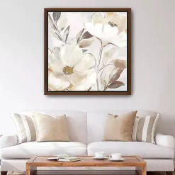 Kirklands Home Whisper White Florals Framed Canvas Art Print Discount