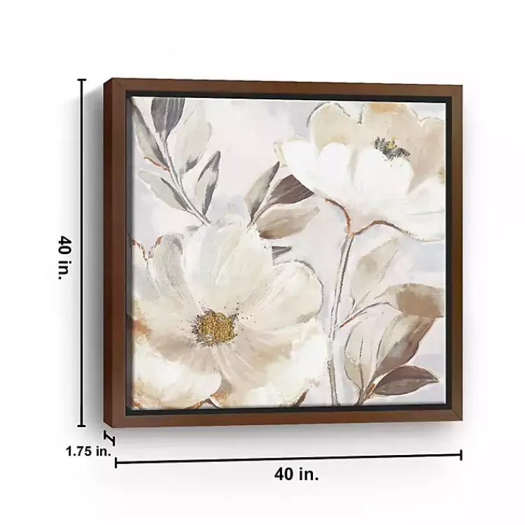 Kirklands Home Whisper White Florals Framed Canvas Art Print Discount