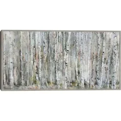Kirklands Home Whispering Birch Framed Canvas Art Print Gray Sale