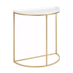 Kirklands Home & Gold Half Moon Dorrah Accent Table White Sale