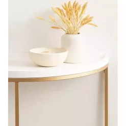 Kirklands Home & Gold Half Moon Dorrah Accent Table White Sale
