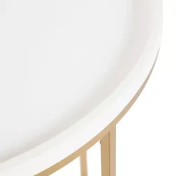 Kirklands Home & Gold Half Moon Dorrah Accent Table White Sale