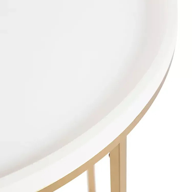Kirklands Home & Gold Half Moon Dorrah Accent Table White Sale