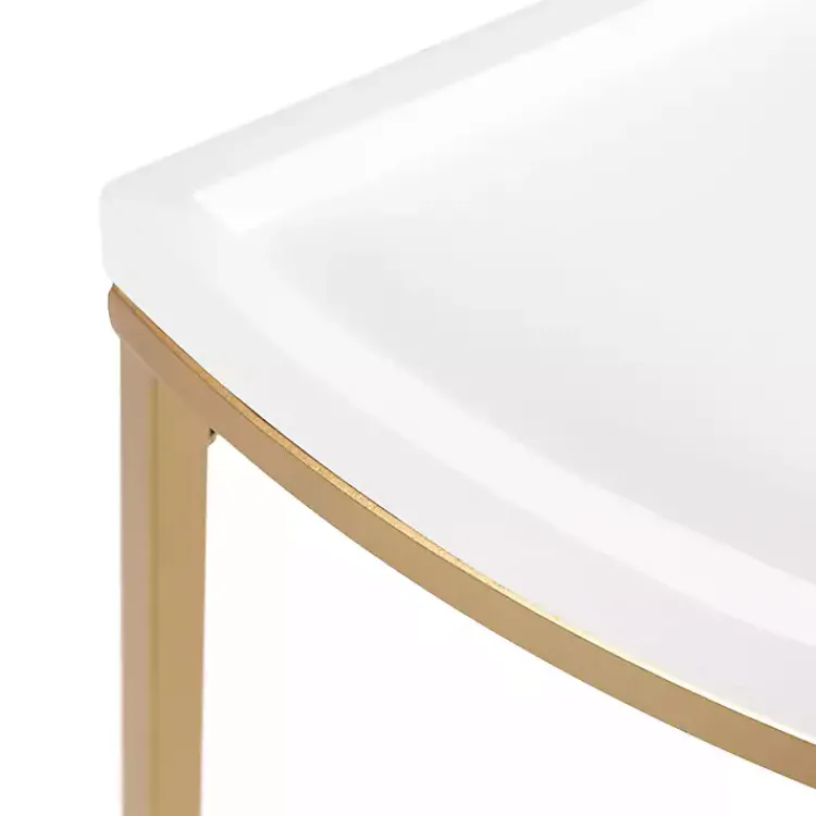 Kirklands Home & Gold Half Moon Dorrah Accent Table White Sale