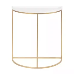 Kirklands Home & Gold Half Moon Dorrah Accent Table White Sale