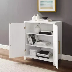 Kirklands Home & Gold Storage Cabinet White Clearance